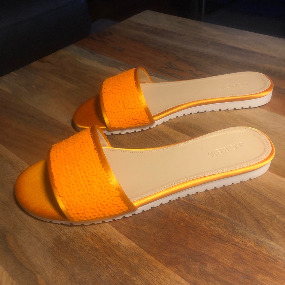 NIB J. Crew Abbot Matte Sequin Slides